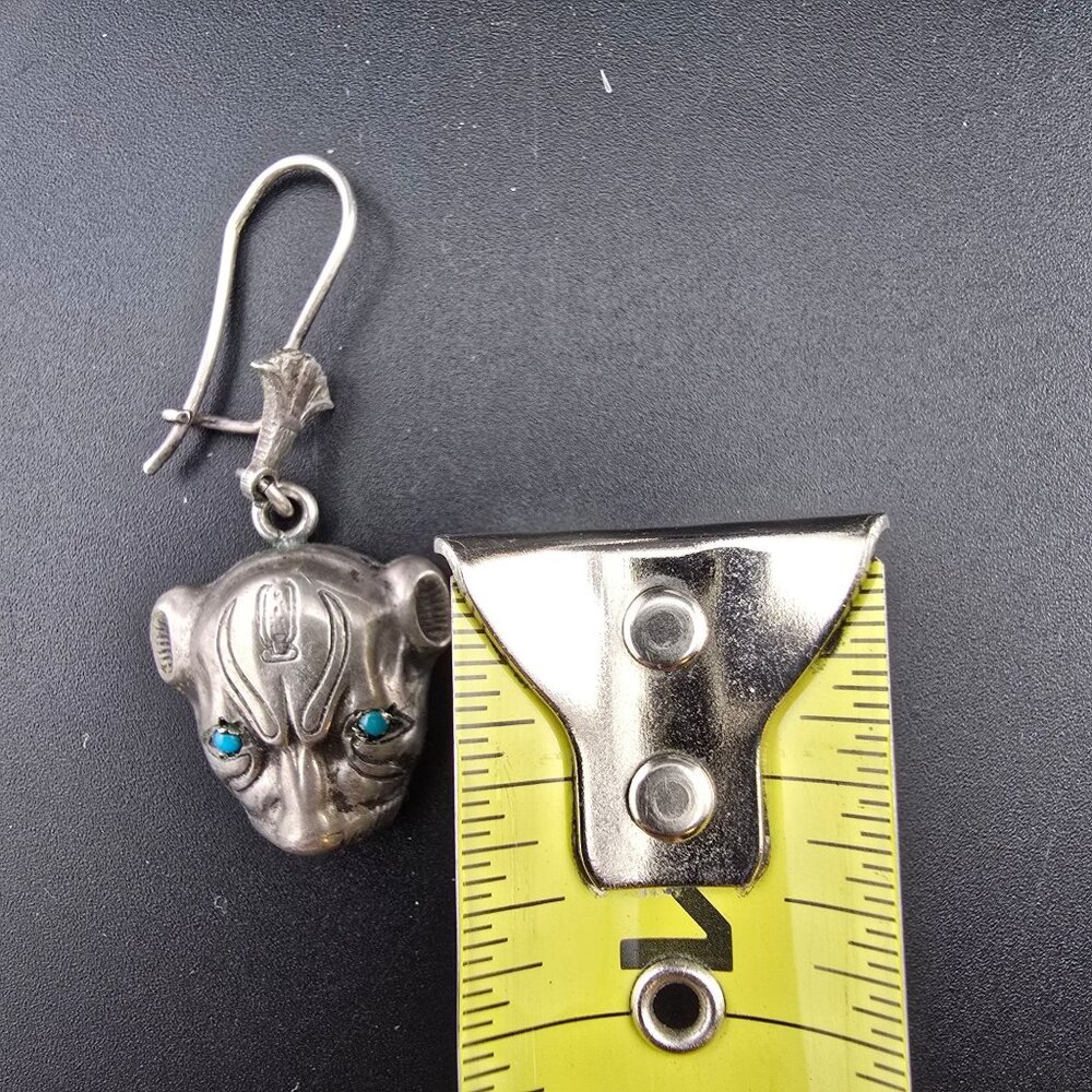 Sterling Silver Egyptian Sekhmet Bastet Cat Earrings Marked - Picture 5 of 10